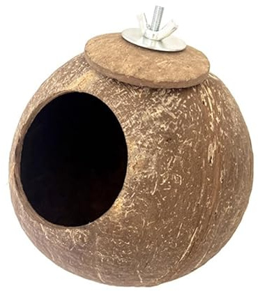 Tmboryuu Abri à Oiseaux en Coquille de Noix de Naturelle, Maison pour pinsons et calopsittes, Petits perroquets, nid Suspendu