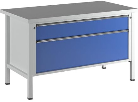 ANKE | Werkbank | Gestellbauweise Serie V | 2 XXL-Schubladen | Höhe 890 mm | Universalplatte