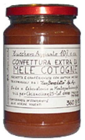 Marmellate artigianali di frutta fresca Azienda Agricola Montepulciano Composta di mele cotogne con zucchero gr. 380 1 vasetto
