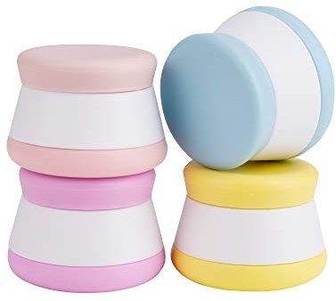 Silikon Kosmetische Creme Behalter 20 ml Auslaufsicherer Reise Flaschen Set mit Verschlossenen Deckeln Multifunktionsbehälter für Reisen Hause 4 Stück