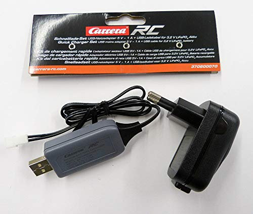 Carrera RC SCHNELLLADE - Set - 5V 1A USB Netzteil GS+ USB Kabel für 3,2V LifePo4 Akku 370600070