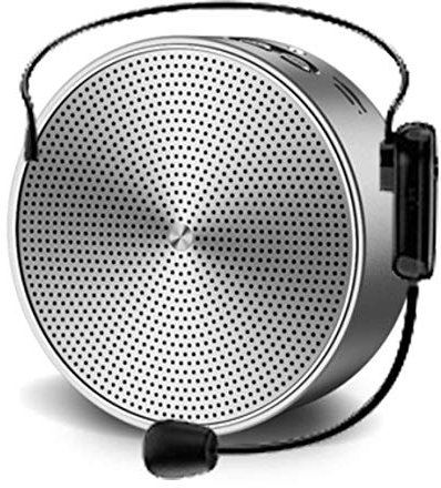 SMSOM Amplificateur de Voix Portable Rechargeable Mini Haut-Parleur Micro-Casque sans Fil for Les Enseignants, entraîneurs, Guide d'excursion, Salle de Classe, extérieur, Bleu (Color : Silver)