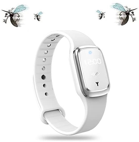 Mosquito Pro,Anti Moustique,Bracelet Anti Moustique,Bracelet Répulsif Anti-moustiques Ultrasonique,Montre Bracelet Electronique Anti Moustique,Pour Intérieur Et Extérieur,Blanc