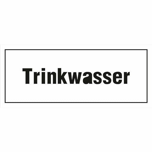 Indigos UG - Schild Trinkwasser zur Betriebskennzeichnung - 12x5 cm - Warnung - Sicherheit - Hotel, Firma, Haus - Aluverbundplatte 3mm - Hinweisschild - Warnschild