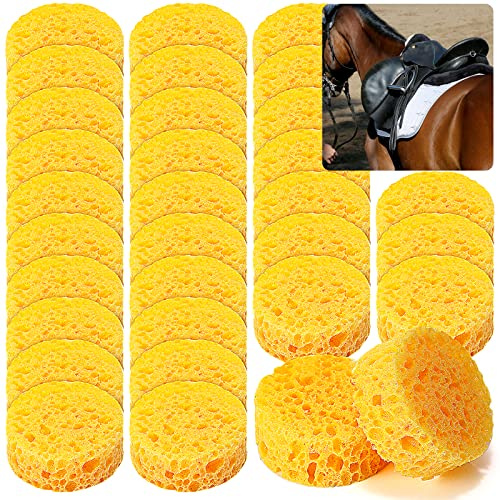 30 spugne per sella per cavallo, spugna per sapone per sella in pelle, forniture per cavalli, stivali, artigianato, ceramica, uso domestico e molto altro ancora, foro medio, rotondo, 7,1 x 3 cm