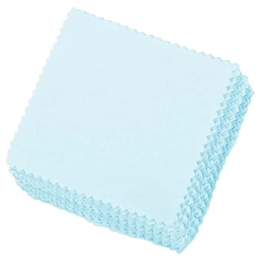 100 Pièces Bijoux de chiffons de polissage Chiffon de Polissage Bijoux Chiffon de Nettoyage Chiffon de polissage jaune Antirouille Chiffons，pour perle sterling Or Platine et Argent (Blue)