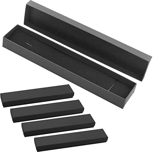 5 Pezzi Portagioie, Scatola di Cartone Spugna di Velluto per Confezione Regalo Bracciale Collana, Nero, 21.3x4.3x2.3cm