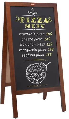 VEVOR Lavagna Magnetica da Terra per Esposizione Menù Avviso Evento da Bar Ristorante Osteria Evento Festa, Lavagna Nera a Gesso Magnetica da Pavimento 508 x 1016 mm con Gessetti Pennelli Cancellino