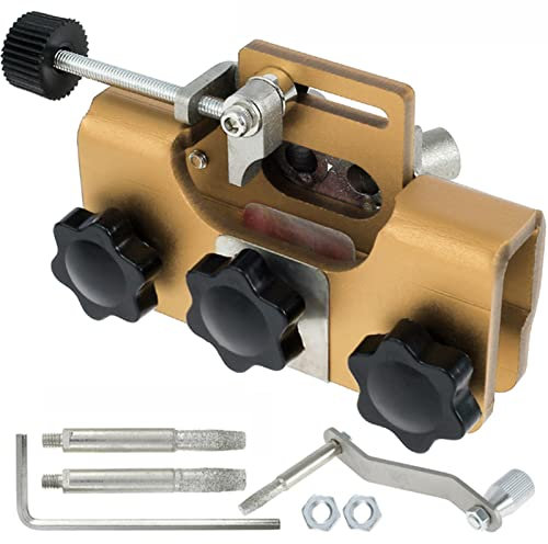 JHLP Timberline - Afilador de cadena de motosierra portátil, herramienta manual de manivela para sierras eléctricas y de cadena, kit profesional de plantilla de afilado de cadena