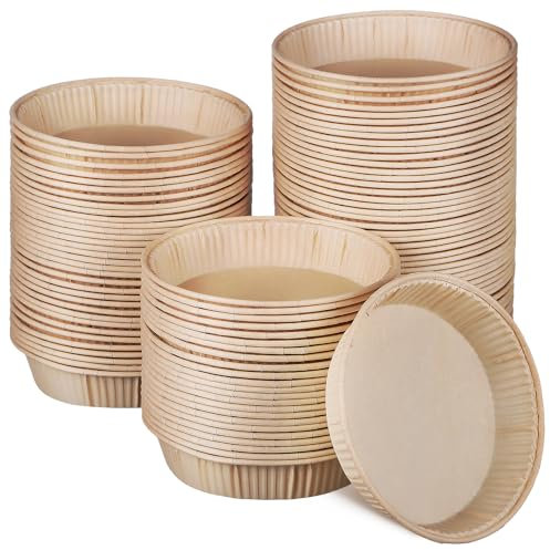 Housoutil Moldes De Papel Para Tartas Desechables 100 Unidades Mini Moldes Redondos De 4 Pulgadas Para Hornear Tartas Quiches Y Postres Individuales Resistentes a La Grasa