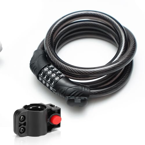 Combination Bike Lock Bicycle Locks High Security 4 Digit Motorbike Lock Heavy Duty Uncuttable Folding Bike Lock (1.2m x 12 mm)