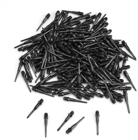 200 Stück Dart Spitzen Soft, SPRHR Schwarz Dartpfeile Kunststoffspitze, Dartspitzen Kunststoff Ersatzspitze, Verbessern Ihre Dartfähigkeiten
