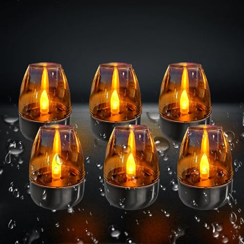 DZAY 6 Stück Solar Tischlampe Outdoor Garten Deko Solarleuchten Balkon,Solarlampen für Außen Tischleuchte,Led Tischlampen Outdoor Dekolampe Garten Balkon Terrasse Beleuchtung für Außen (Kegel)