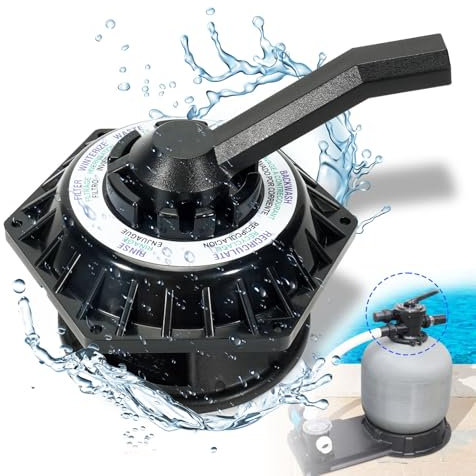 loosoo 272531 Ensemble de valve supérieure compatible avec la valve de style pince à 6 voies de 3,8 cm pour valve multiport B6onch pour sable Dollar Pool et Spa Filtres à sable Remplace 262504 262505