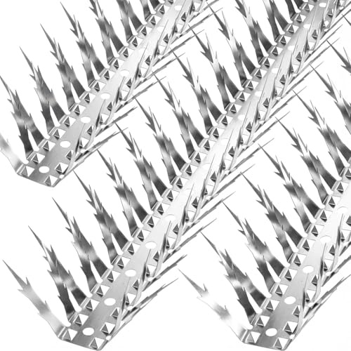 12M/40FT Taubenabwehr Spikes, 40 Stück Edelstahl Vogelabwehr Spikes, Taubenabwehr Balkon, Tauben Vertreiben, Taubenschreck Kann Geschnitten Werden für einfachste Montage Balkon Dach Garten Dachrinne