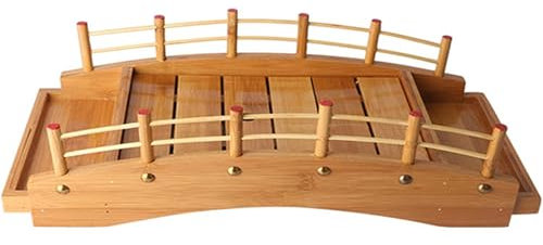 Sushi Plate for3 Sizes Wooden Arch Bridge, Japanese Sushi Boat Serving Tray, Sushi Sashimi Plate Serving Platter for Restaurant Or Home, Large