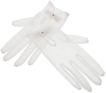 VALICLUD Elegante Kurze Spitze Handgelenkhandschuhe Für Hochzeiten Teepartys Und Halloween Damen Lace Gloves Für Festliche Anlässe Und Cosplay Kostüme