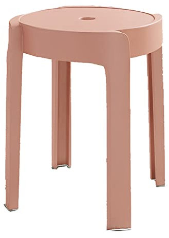 Stapelhocker aus Kunststoff, modernes Wirbel-Design, 4 Stück, rund, stapelbar, Barhocker mit X-Form-Verbindung, rutschfeste Fußpolster, unterstützt bis zu 150 kg, Rosa, ideal für Zuhause, Küche, Büro
