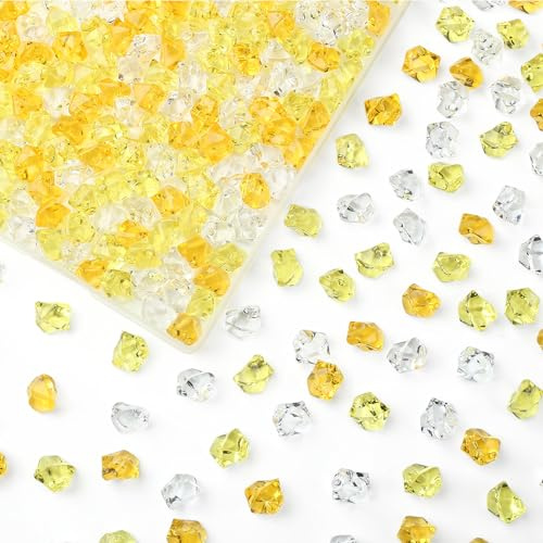 AWARDSEN 500 Stück Farbverlauf-Orange Acryl Deko Diamanten, Edelsteine für Hochzeit, Kunsthandwerke Deko, Glitzersteine, dekosteine, Party, Vasenfülle, Muggelsteine Bunt