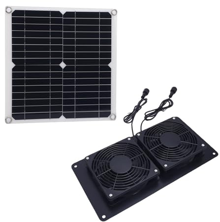 Garosa Drive de 12 -W -Wel Kit de Ventilador de Derivación Dual de Alta Eficiencia para Escamas de Invernaderos de Paseo de Pollo Circulación de Aire Fresco para Habitaciones Pequeñas