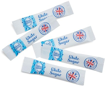 300 Individually Wrapped Silverspoon White Sugar Sachets – White Sugar Sticks for Tea, Coffee & Catering – Granulated Sugar Packets, Single Serve Sugar Sachets - Espresso Yourself