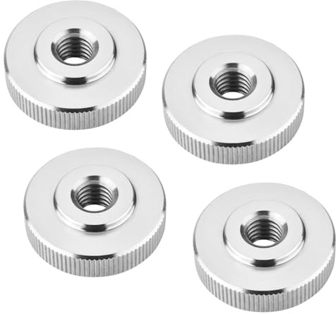 SOTECH 4er Set Rändelmutter M10 Edelstahl V2A (SS304) flache Form DIN 467 | metrische Griffmutter mit gerändelten Seitenflächen