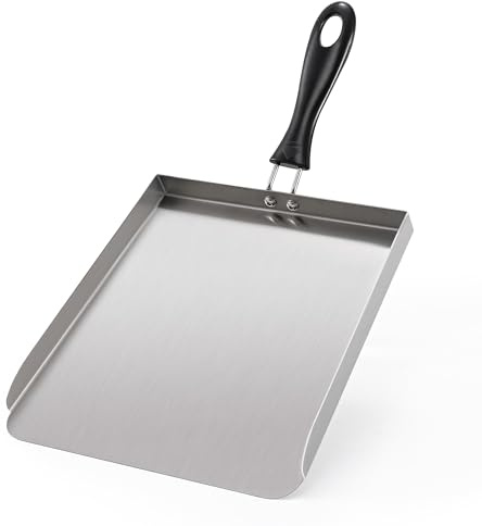 Stainless Steel Food Mover Spatula –Heavy Duty Smash Burger Griddle Tool, Flat-Top Shovel for BBQ, Stir Fry &Grill Accessories