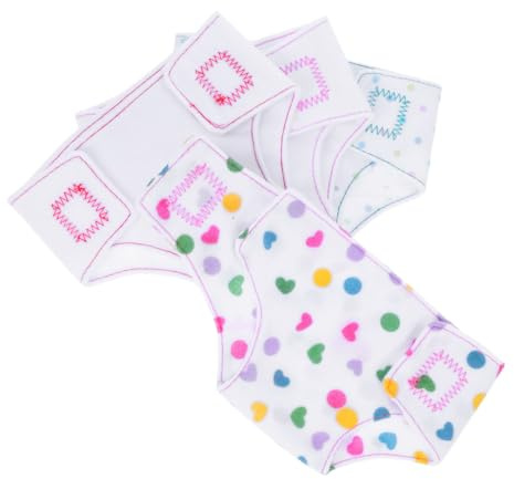 VICASKY 4stücke Puppenwindeln Wiederverwendbare Stoffwindeln Für Babypuppen Puppenunterwäsche-Accessoires Für Rollenspiele Partys Und Verkleidungen