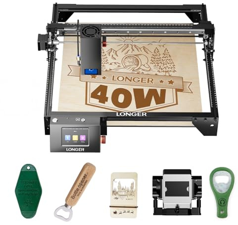 LONGER RAY5 Incisore Laser, Schermo Touch 3,5, Controllo APP/Offline, Scheda Madre 32 Bit, Taglio e Incisione Precisi, Area di Lavoro 385x385 mm, 40W