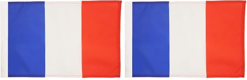 AZ FLAG - Drapeau France - 45x30 cm - Pavillon Français 100% Polyester Avec Fourreau Pour Hampe - 20g (Lot de 2)