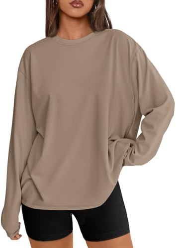 LILLUSORY Womens Long Sleeve Tops Plus Size Oversized T Shirts UK | Crew Neck,Loose Fit,Basic Long Tshirts,Dressy Capsule Wardrobe Clothing,Easy Matching,Daily Wear,Fashion Clothes 2026