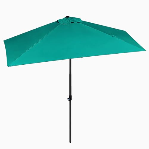 Genérico Sombrilla De Exterior De 2.50m Sombrilla De Jardín con 5 Varillas Resistentes Y Parasol Excentrico Protección UV para Piscina, Jardín, Balcón Y Terraza(Green)