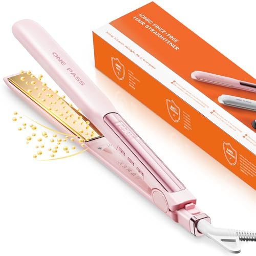 Faszin 2 in 1 Glätteisen Locken und Glätten, Titanplatten Haarglätter | Ionen für einen glatten Stil, 20s Schnellaufheizung, 3D-Schwebepanel verhindert Haarziehen, mit LCD-Display, 130°C-230°C