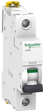 Schneider Electric A9F74110 IC60N Disyuntor, Acti9, 1P, 10A, Curvatura C, 50/60 Hz, Blanco