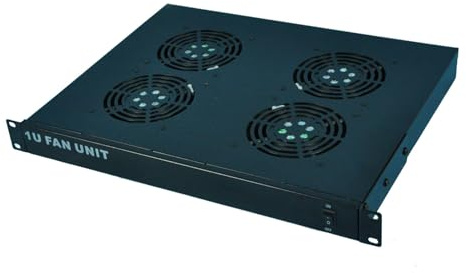 KIMEX Bloc 4 Ventilateurs pour Rack et Baie de Brassage 19'', Hauteur 1U