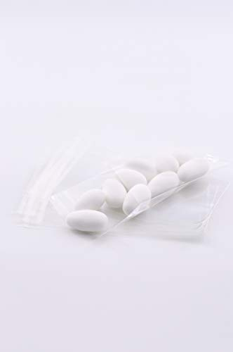 Italpak Bustine Trasparenti, Sacchetti per Alimenti con Patella Adesiva, Sacchettini Confetti con Chiusura Ermetica, 100 pz, 6x9+4cm
