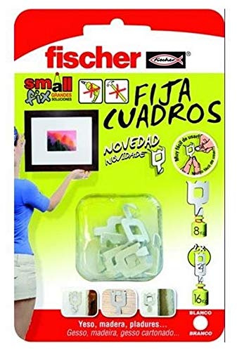 Fischer 522207 – Präsentationsständer Wand Bilderhaken, Weiß