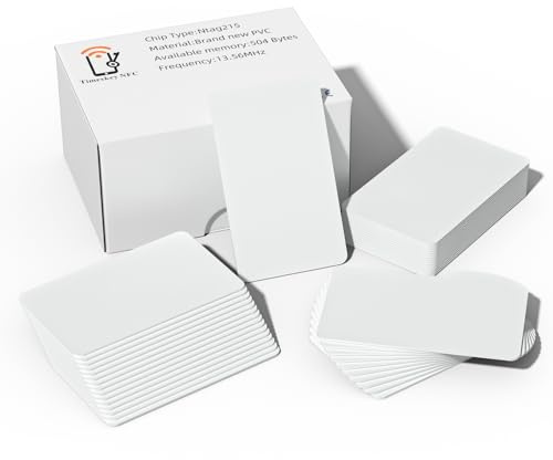 NTAG215 Etiquetas NFC ntag215 Tarjetas NFC Card Programable NFC Tag NFC Chip 504 Bytes Memoria Compatible con Todos los Teléfonos Inteligentes y Dispositivos Habilitados para NFC（100 Piezas）