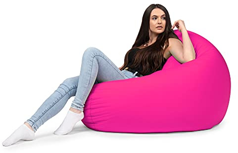 chilly pilley Beanbag Sillón con Relleno De Cuentas De Eps Beanbag Gigante para Interiores Y Exteriores Impermeable Multifuncional para Niños Y Adultos Muchos Colores (Rosa, Ø 100 cm)