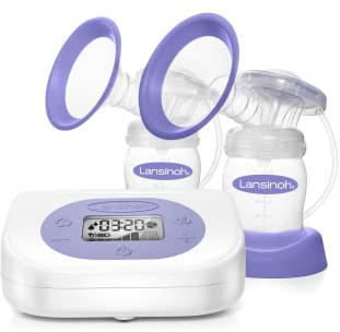Lansinoh Breast Pump Smartpump 2.0 Double Electric Breast Pump Quiet, Portable Pump with Let-Down & Express Modes Breastfeeding Milk Breastpump Bluetooth Display
