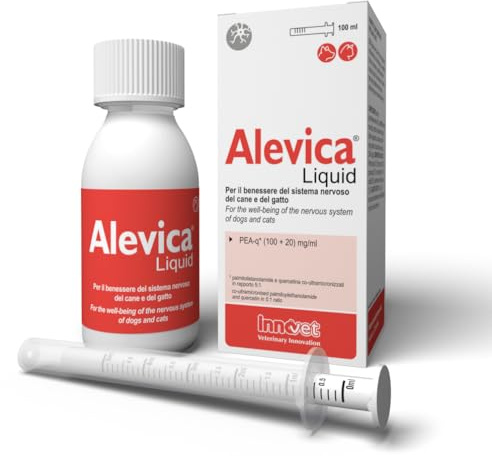 Innovet Alevica PEA-q – Per il benessere del sistema nervoso del cane e del gatto – Supporta l’equilibrio neurologico, il comfort e il benessere – gocce per cani e gatti – 100 ml