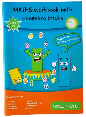 Matematikarbetsbok för 1 graderare – 6-7 år barn med newmero-tegelstenar