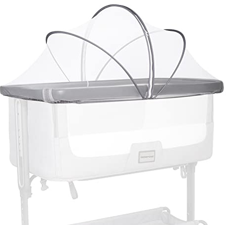 Beberoad Love Stubenwagen-Moskitonetz-Abdeckung, universell für Baby-Stubenwagen, Nachttischschläfer und Reisebetten, weiß, Größe Plus | 2-Wege-Reißverschluss, atmungsaktives Material, hält Katzen fern, einfache Installation, einfach zu verstauen