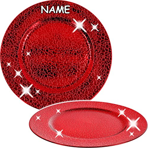 alles-meine.de GmbH 4 Stück Teller/Platzteller/Unterteller frei wählbar Ø 33 cm - inkl. Name - großer Unterteller/Plätzchenteller - Weihnachtstel..