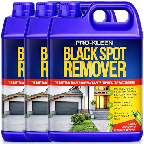 Pro-Kleen Powerful Black Spot Remover - Removes Black Spots, Dirt and Stain - Easy to Use Fluid/Liquid Cleaning Solution - Use on Patios, Indian Sandstone, Driveway and more (15 Litres)
