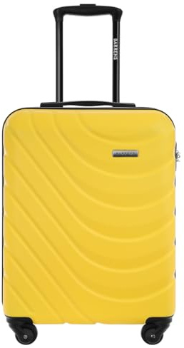 BARRENS Valigia da cabina | Bagaglio da cabina | 55x39x20cm | 34 L | Valigia da viaggio Cipher Lock | Bagaglio a mano con 4 ruote | Maniglia flessibile | Custodia rigida | Giallo