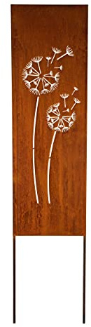 Schild Spruchtafel Gartenschild Edelrost rostige Gartendeko 115cm Edelrost Gartenstecker Rost Pusteblume