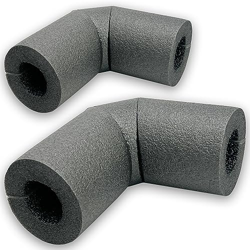 Rohrisolierung selbstklebend Grau Dämmung Isolierung Isolierschlauch Heizung Sanitär PE Isolierung Made in EU (2x BOGEN - 28 x 13 mm)