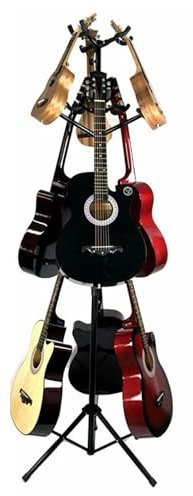 KYOFIS Verstellbarer Gitarrenständer, 3-stufiger Ständer for mehrere Gitarren, geeignet for 9 elektrische oder akustische Gitarren/Banjos/Bass/Ukulelen