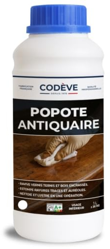 Popote Antiquaire - Codeve Bois - 1L - Intérieur - Redonner De La Brillance à Votre Bois Recouvert De Vernis, Cire Ou Huile.